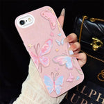 Custodia ibrida PC e TPU con farfalle per iPhone 6 Plus