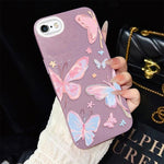 Custodia ibrida PC e TPU con farfalle per iPhone 6 Plus