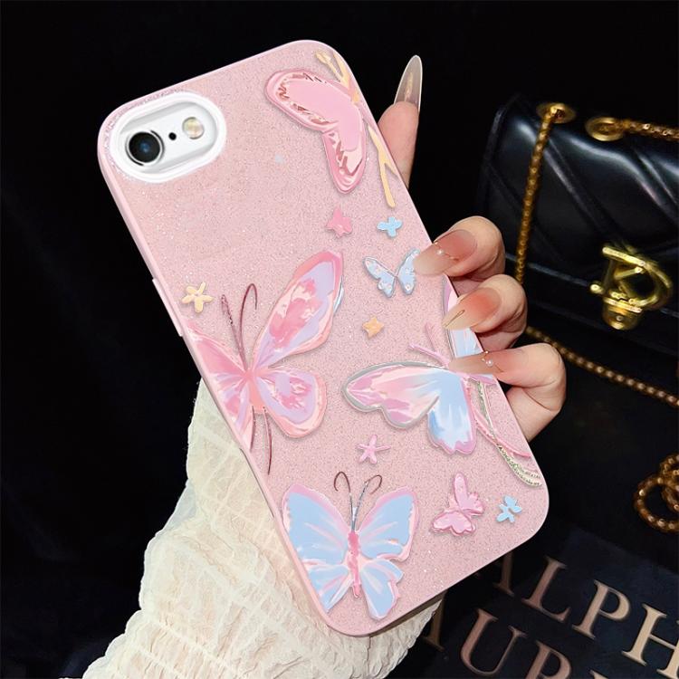 Custodia ibrida PC e TPU con farfalle per iPhone 6 Plus