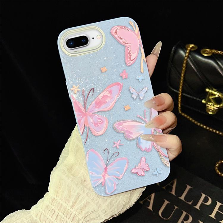 Custodia ibrida PC e TPU con farfalle per iPhone 6 Plus