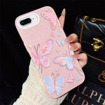 Custodia ibrida PC e TPU con farfalle per iPhone 6 Plus