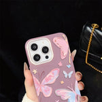 Custodia ibrida PC e TPU con farfalle per iPhone 6 Plus
