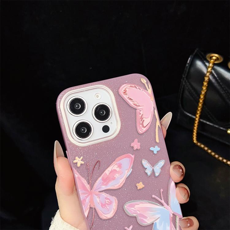 Custodia ibrida PC e TPU con farfalle per iPhone 6 Plus