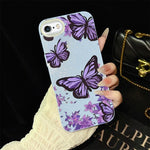 Custodia ibrida PC TPU farfalle viola per iPhone 7 Plus 8 Plus