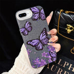 Custodia ibrida PC TPU farfalle viola per iPhone 7 Plus 8 Plus