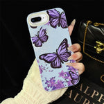 Custodia ibrida PC TPU farfalle viola per iPhone 7 Plus 8 Plus