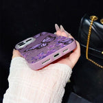 Custodia ibrida PC TPU con farfalle viola per iPhone