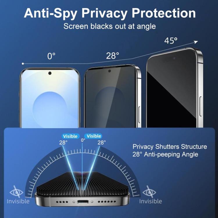 Pellicola protettiva anti-spionaggio in vetro temperato per Galaxy S26+, S26