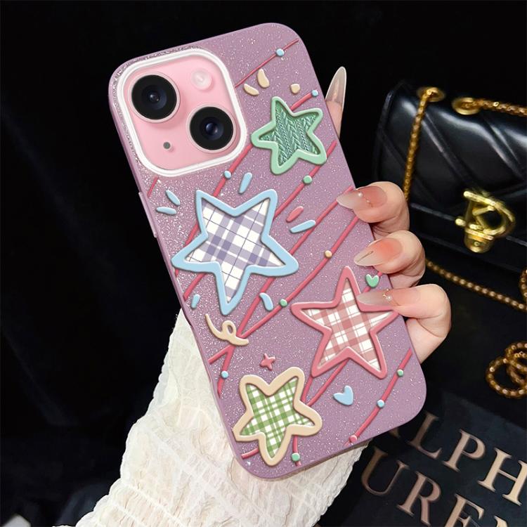 Custodia ibrida PC TPU con glitter per iPhone 15 e 16