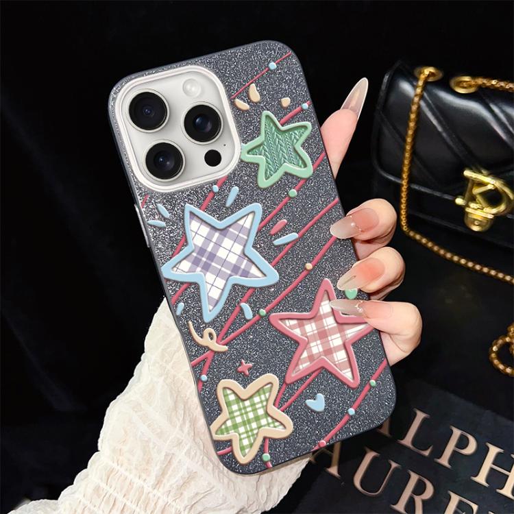 Custodia ibrida PC TPU con glitter per iPhone 15 e 16