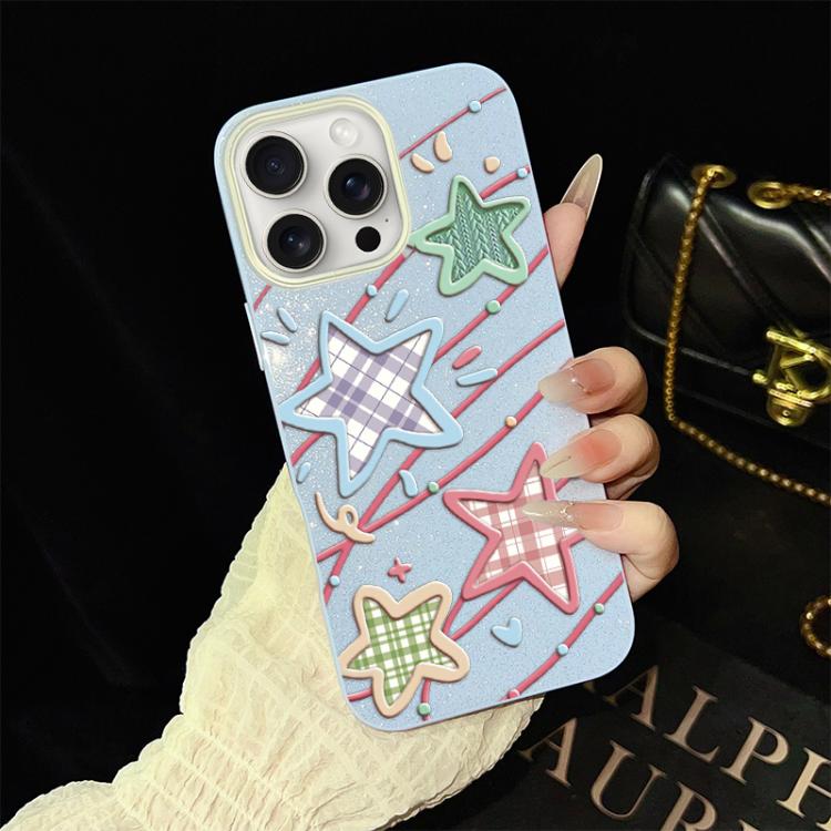 Custodia ibrida PC TPU con glitter per iPhone 15 e 16