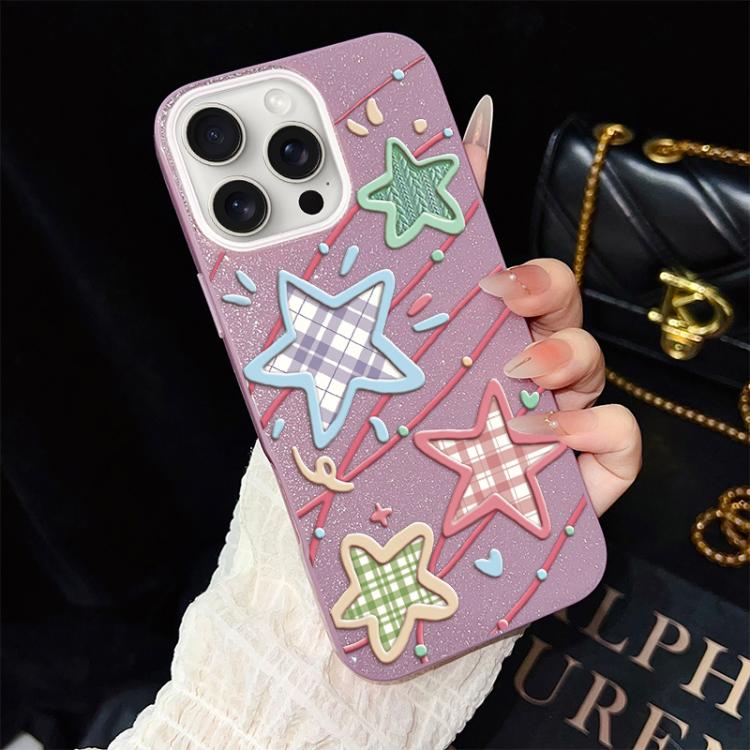 Custodia ibrida PC TPU con glitter per iPhone 15 e 16