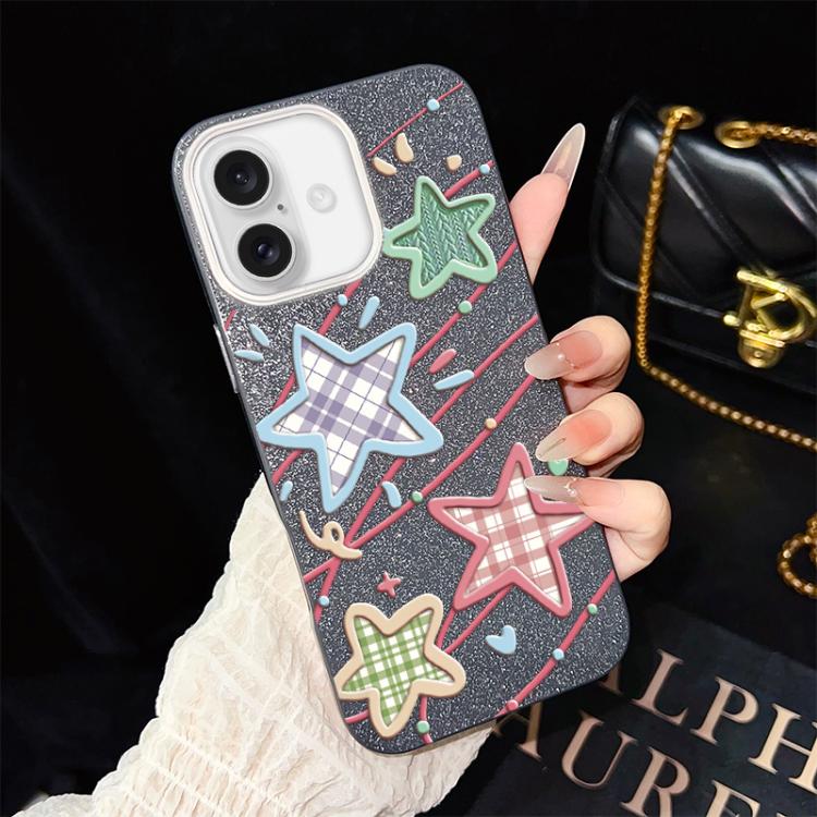 Custodia ibrida PC TPU con glitter per iPhone 15 e 16