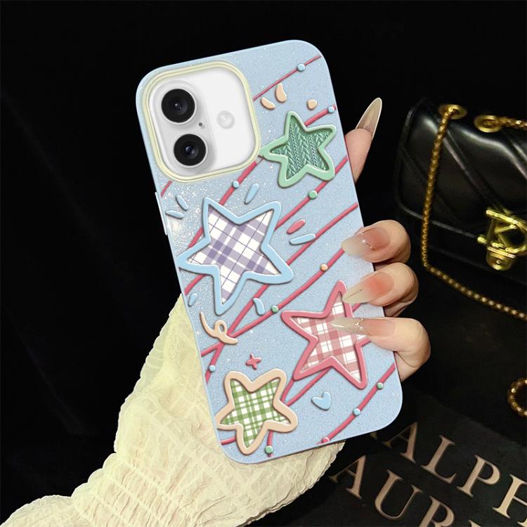Custodia ibrida PC TPU con glitter per iPhone 15 e 16