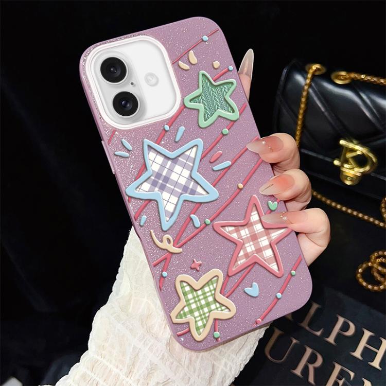 Custodia ibrida PC TPU con glitter per iPhone 15 e 16