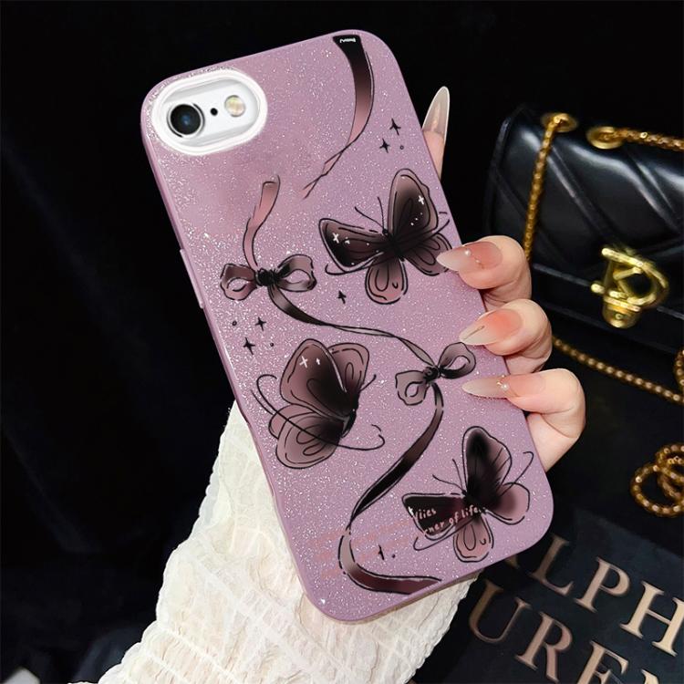 Custodia ibrida PC TPU con farfalle per iPhone 8 Plus 7 Plus