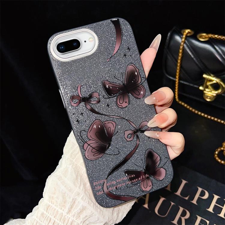 Custodia ibrida PC TPU con farfalle per iPhone 8 Plus 7 Plus