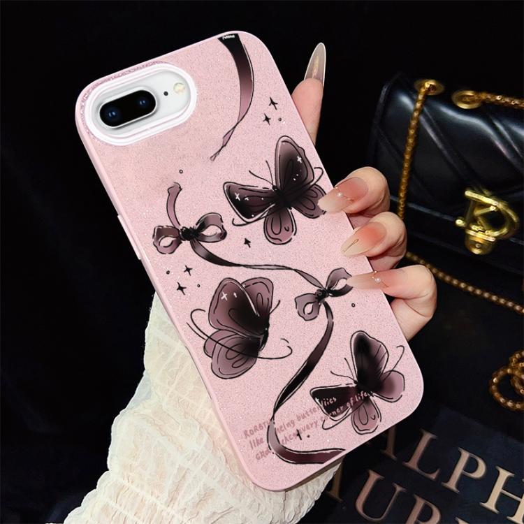 Custodia ibrida PC TPU con farfalle per iPhone 8 Plus 7 Plus