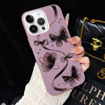 Custodia ibrida PC TPU con motivo farfalle per iPhone 15