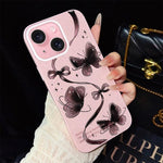 Custodia ibrida PC TPU con motivo farfalle per iPhone 15