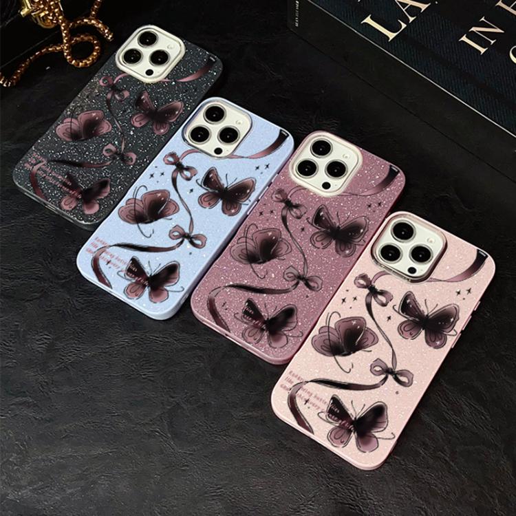 Custodia ibrida PC TPU con farfalle per iPhone 8 Plus 7 Plus
