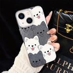 Custodia ibrida PC e TPU con motivo cucciolo per iPhone