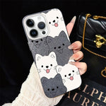 Custodia ibrida PC e TPU con motivo cucciolo per iPhone