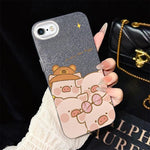 Custodia ibrida PC TPU con glitter per iPhone 8 Plus 7 Plus