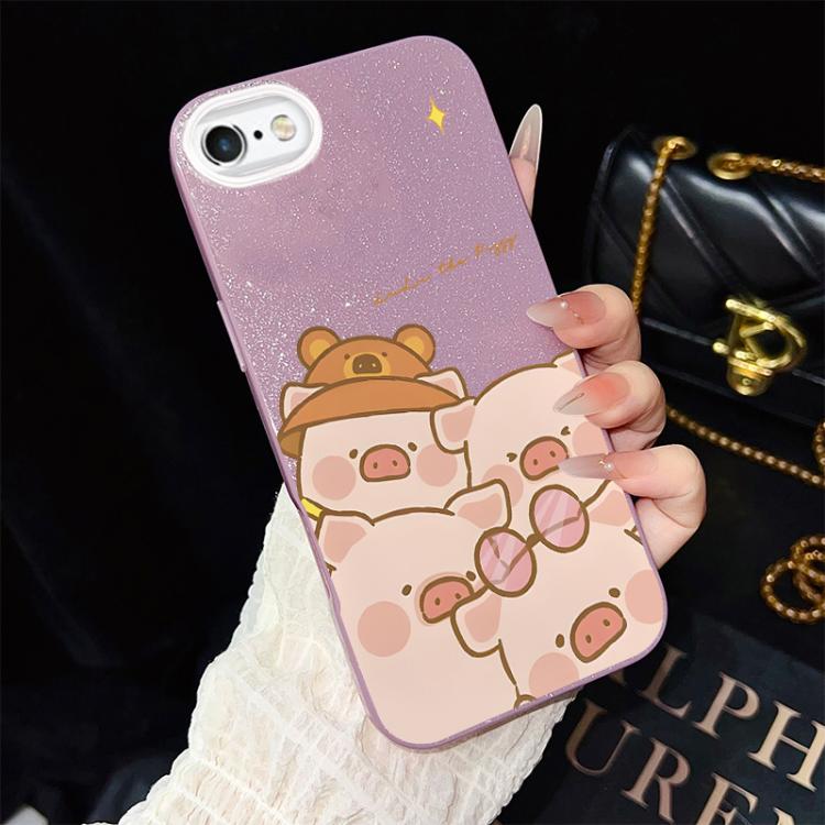 Custodia ibrida PC TPU con glitter per iPhone 8 Plus 7 Plus