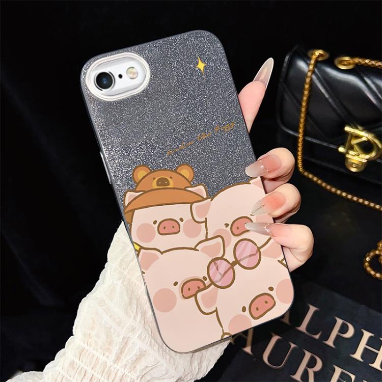 Custodia ibrida PC TPU con glitter per iPhone 8 Plus 7 Plus