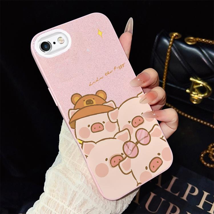 Custodia ibrida PC TPU con glitter per iPhone 8 Plus 7 Plus