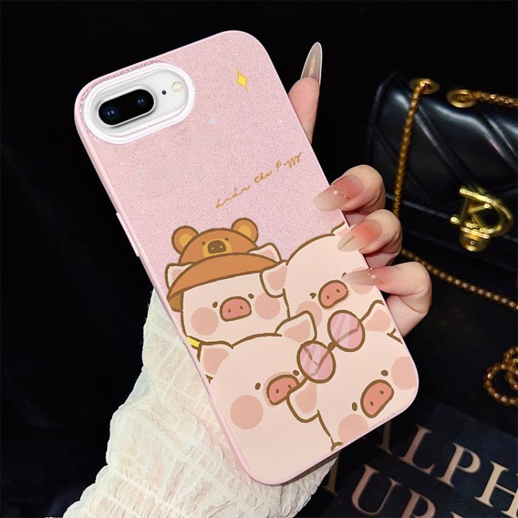 Custodia ibrida PC TPU con glitter per iPhone 8 Plus 7 Plus