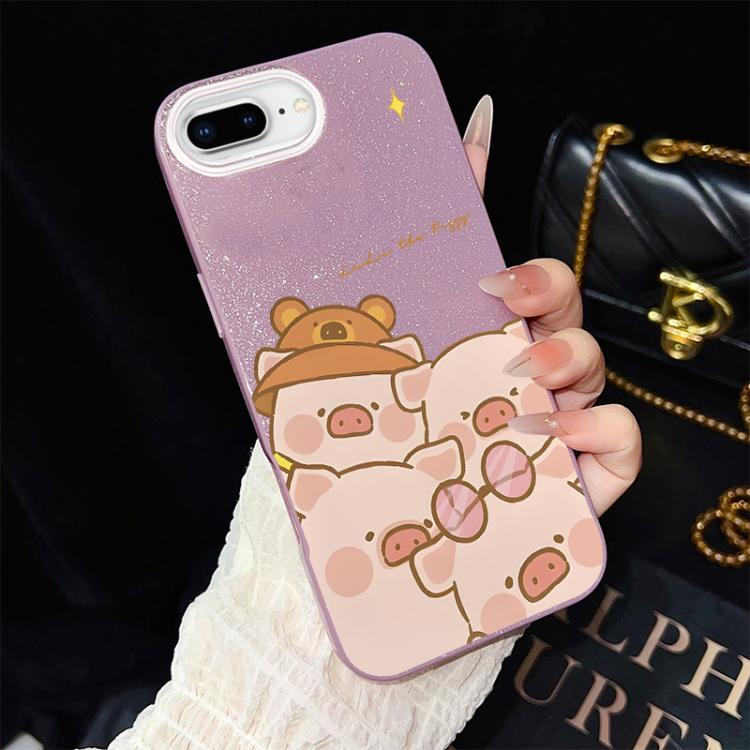 Custodia ibrida PC TPU con glitter per iPhone 8 Plus 7 Plus
