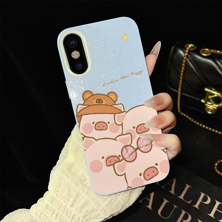 Custodia ibrida PC TPU con glitter per iPhone 11 Pro Max