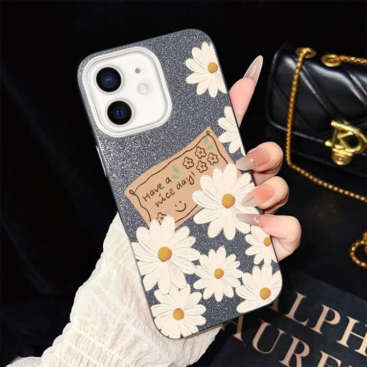 Custodia ibrida PC TPU con motivo crisantemo per iPhone
