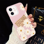 Custodia ibrida PC TPU con motivo crisantemo per iPhone