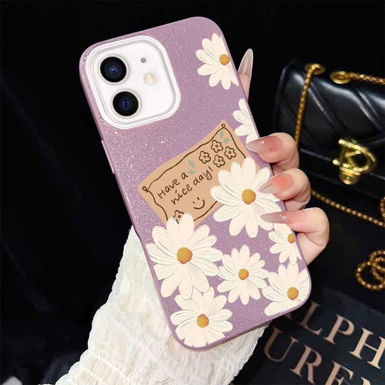 Custodia ibrida PC TPU con motivo crisantemo per iPhone