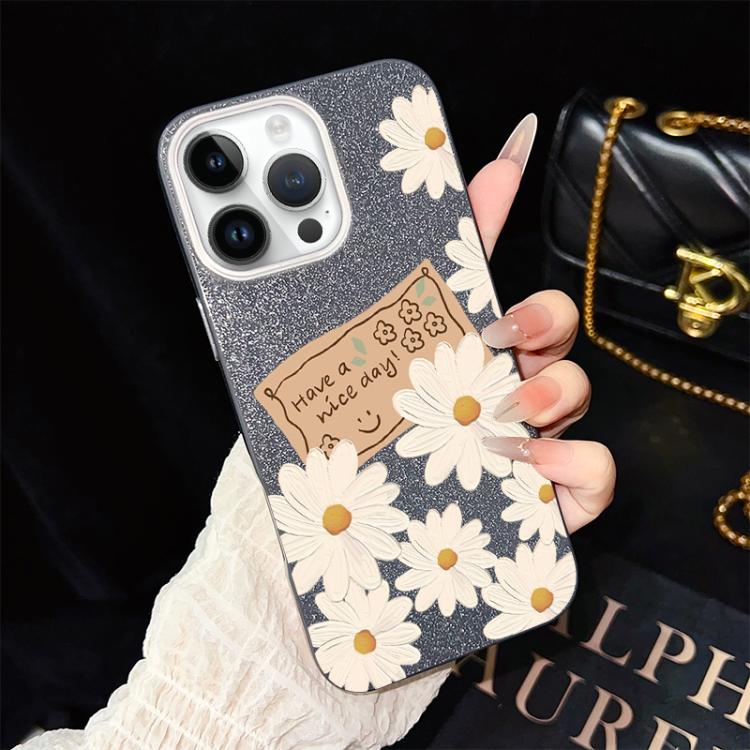 Custodia ibrida PC TPU con motivo crisantemo per iPhone