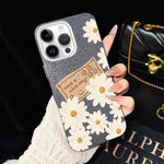 Custodia ibrida PC TPU con motivo crisantemo per iPhone
