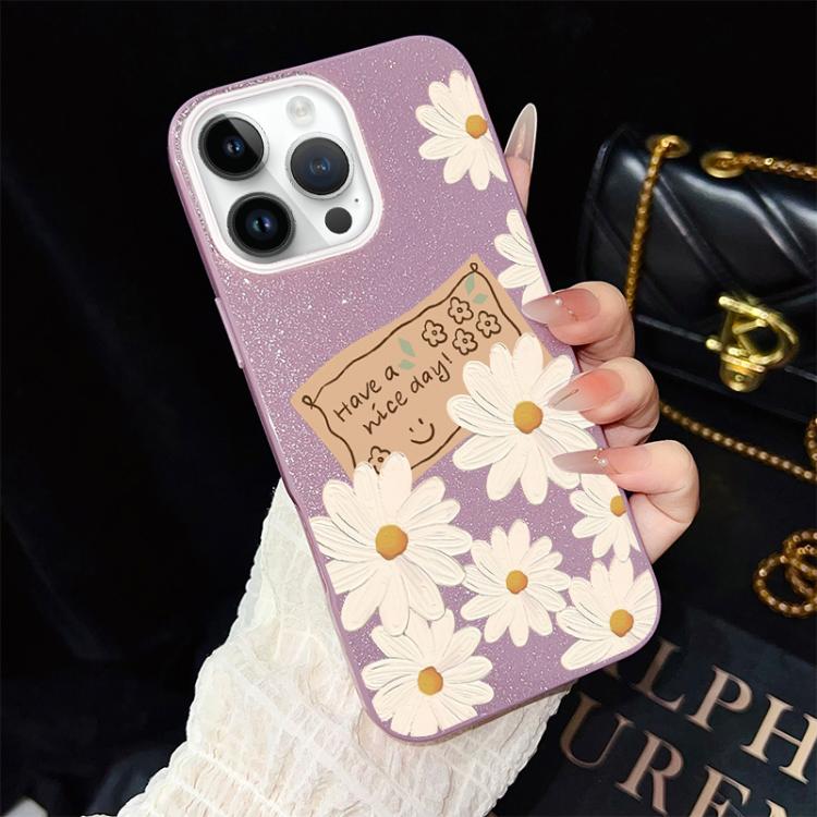 Custodia ibrida PC TPU con motivo crisantemo per iPhone