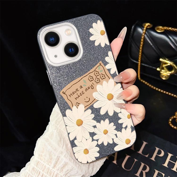 Custodia ibrida PC TPU con motivo crisantemo per iPhone