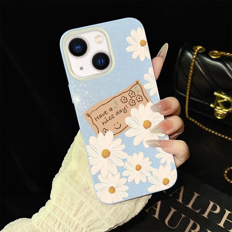 Custodia ibrida PC TPU con motivo crisantemo per iPhone