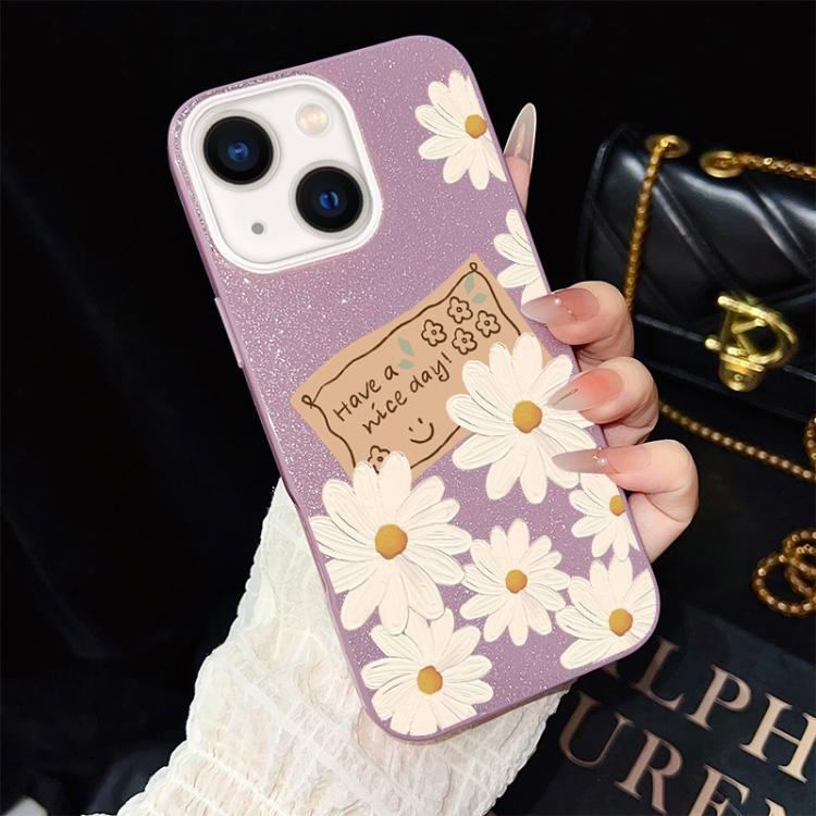 Custodia ibrida PC TPU con motivo crisantemo per iPhone