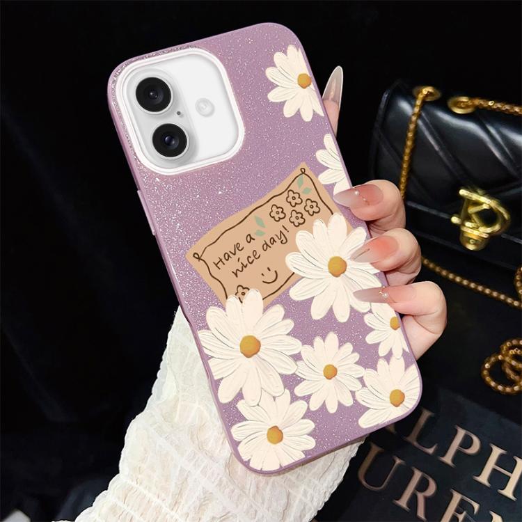 Custodia ibrida in PC e TPU con motivo crisantemo per iPhone