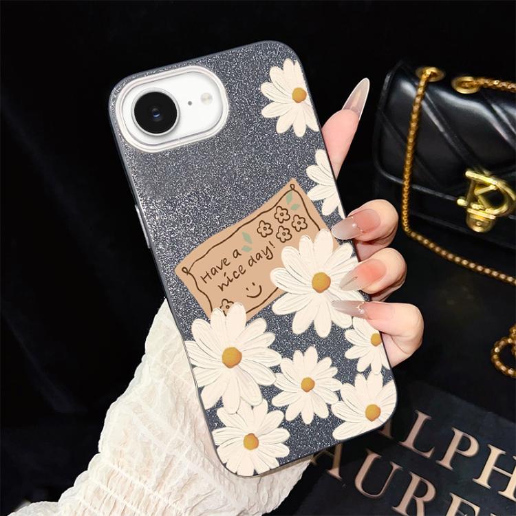 Custodia ibrida PC e TPU con motivo crisantemo per iPhone