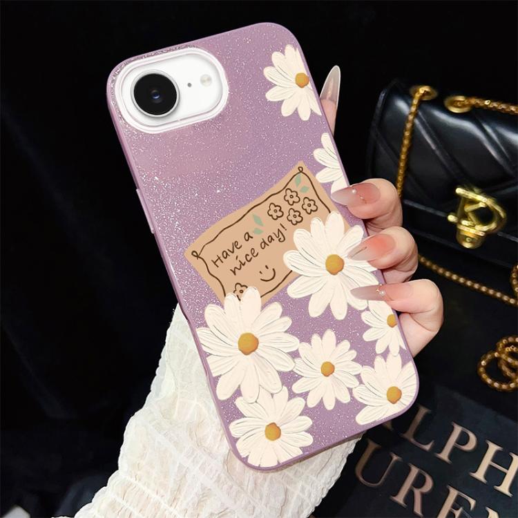 Custodia ibrida PC e TPU con motivo crisantemo per iPhone