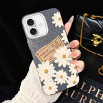 Custodia ibrida PC e TPU con motivo crisantemo per iPhone