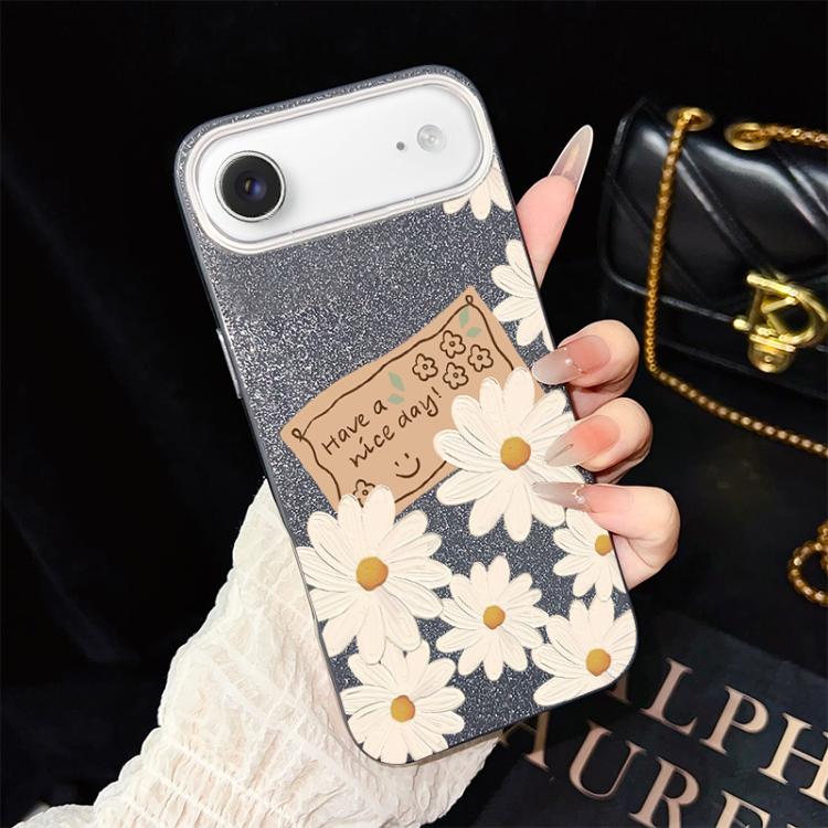 Custodia ibrida PC e TPU con motivo crisantemo per iPhone