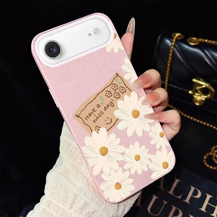 Custodia ibrida PC e TPU con motivo crisantemo per iPhone