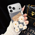 Custodia ibrida PC e TPU con motivo crisantemo per iPhone